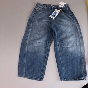 Rewash Barrel Jeans NWT Women's Size 13 W31 Blue High Rise Relaxed Wide Leg